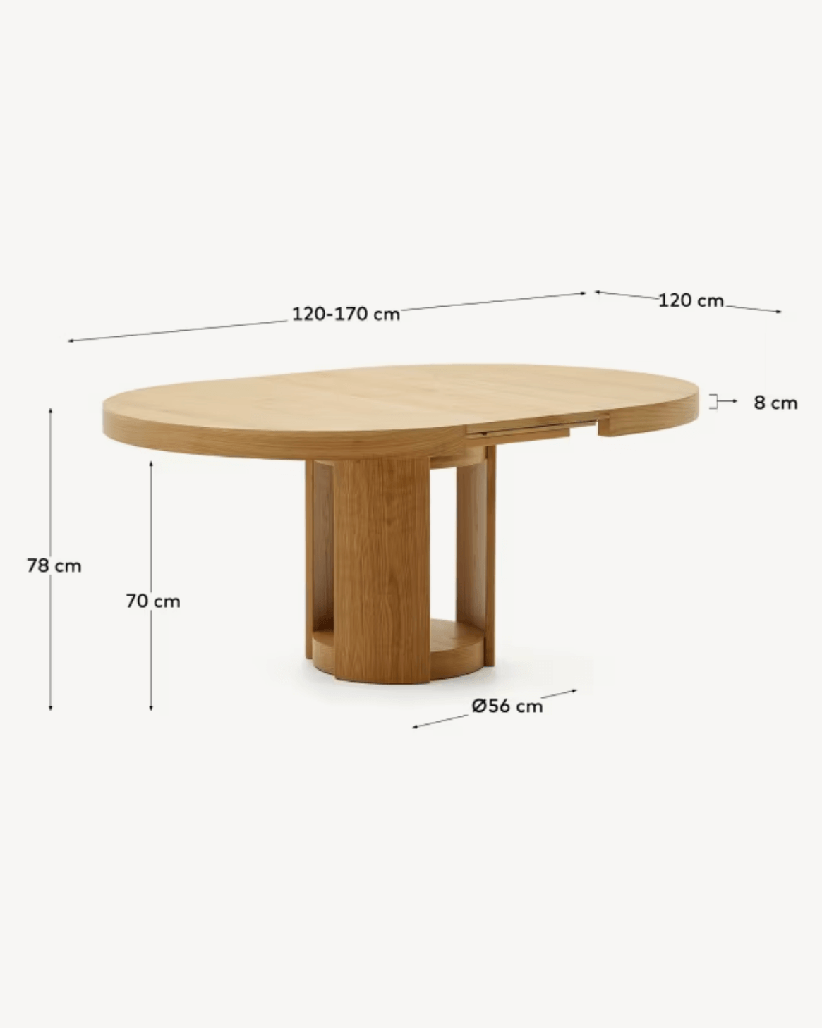 ARTIS išskleidžiamas stalas, 120 (170) x 80 cm - Image 10