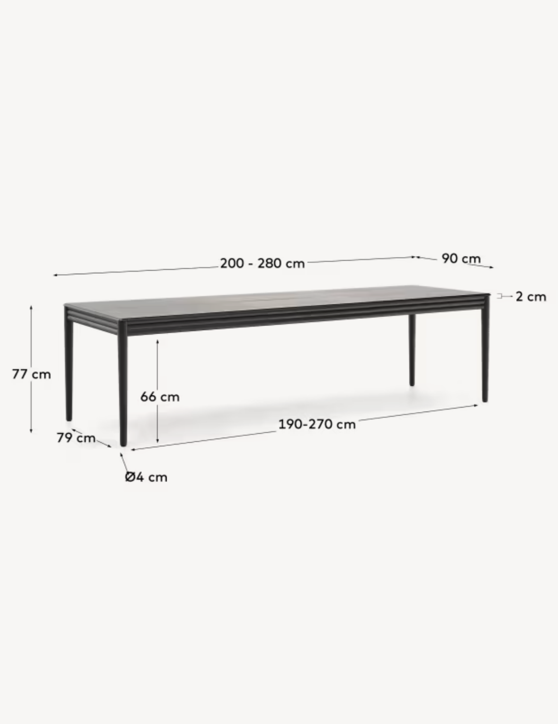 LENON išskleidžiamas stalas, 200 (280) x 90 cm - Image 10