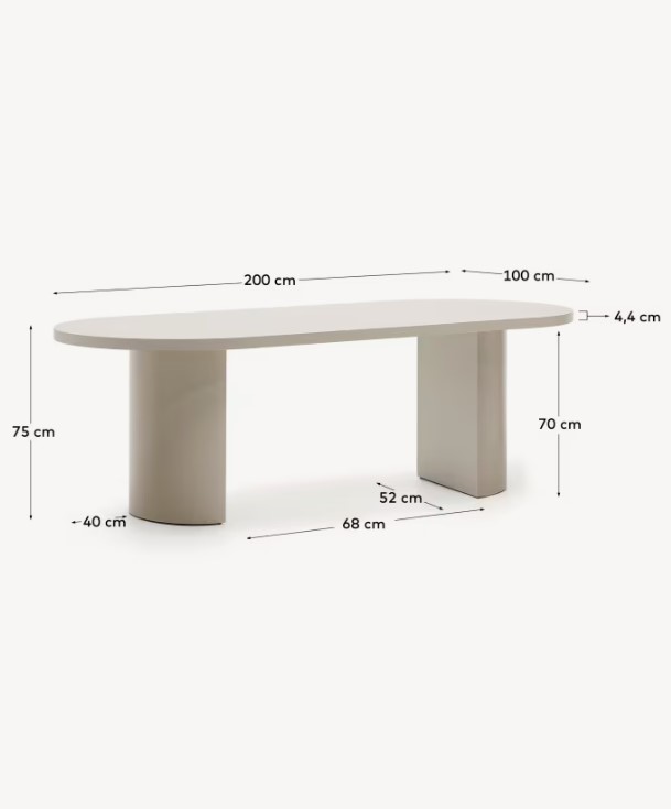 NEALY valgomasis stalas, 200 x 100 cm - Image 8