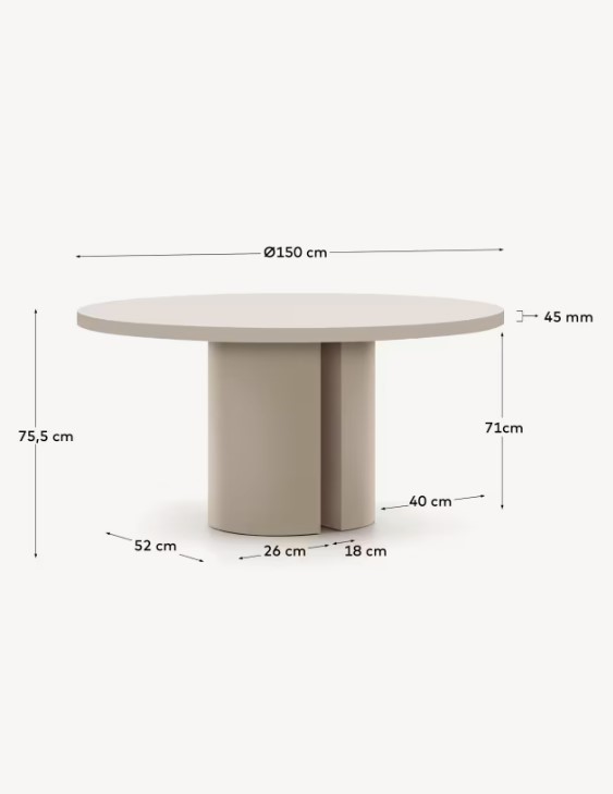 NEALY valgomasis stalas, Ø 150 cm - Image 8