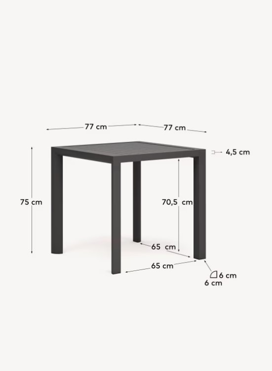 CULIP stalas, 77 x 77 cm - Image 5