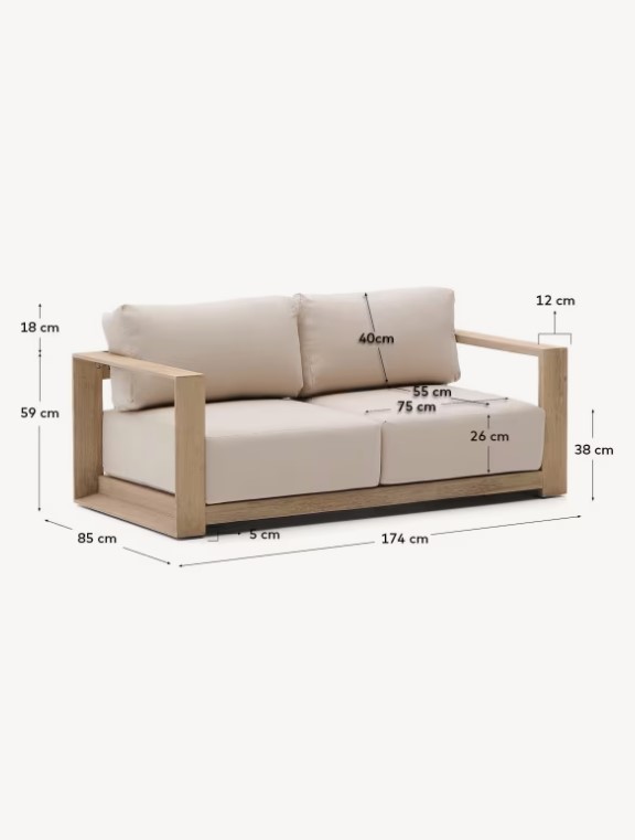 AMBRA dvivietė lauko sofa, 174cm - Image 11