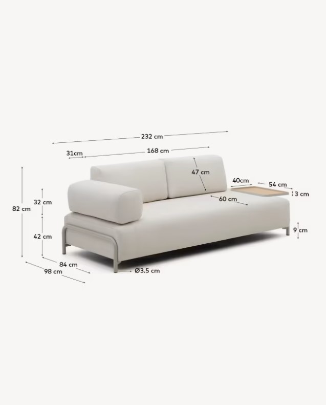 COMPO trivietė sofa, 232 cm - Image 12