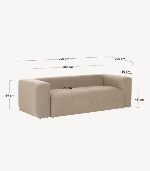 BLOK trivietė sofa, 240 cm - Image 5