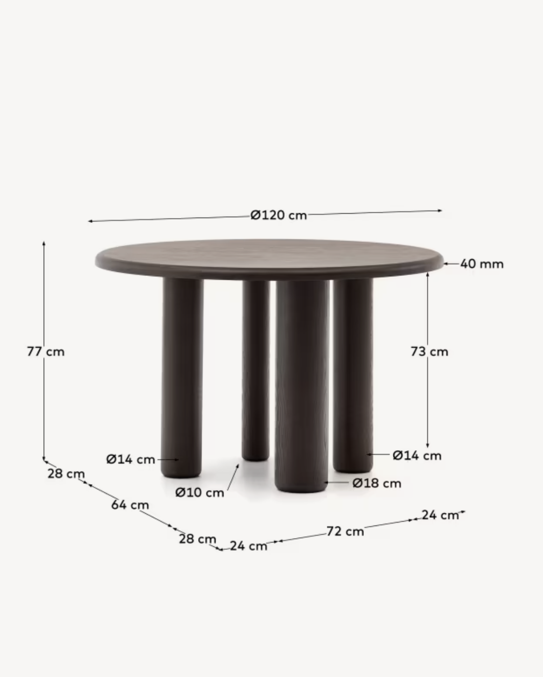 MAILEN valgomojo stalas, Ø 120 cm - Image 7