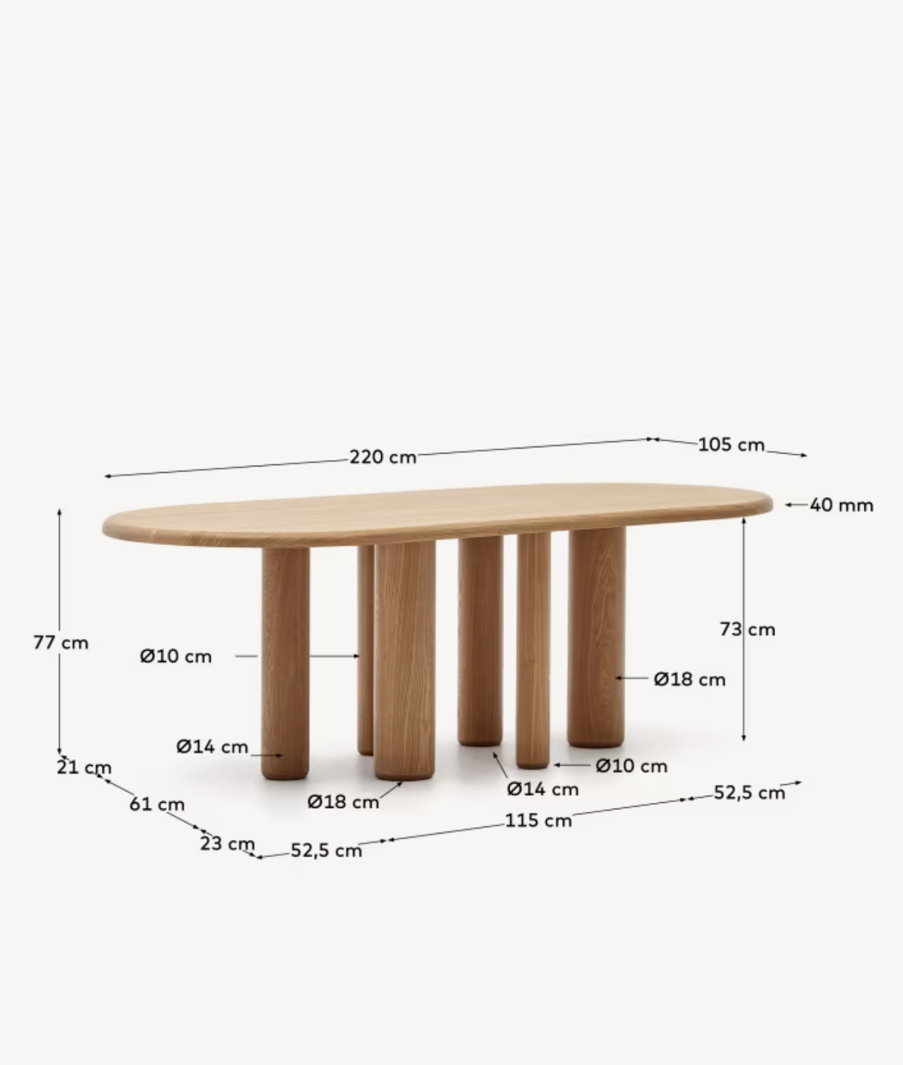 MAILEN valgomasis stalas, 220 x 105 cm - Image 7