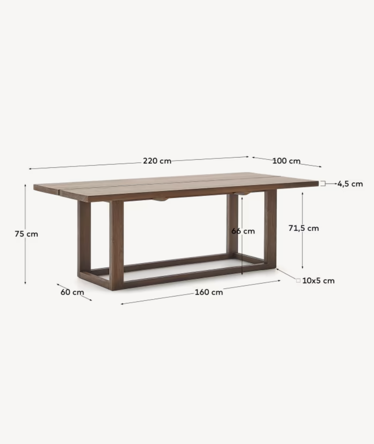 SASHI valgomasis stalas, 220 x 100 cm - Image 8