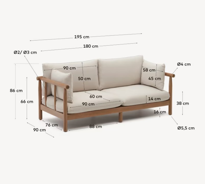 SACOVA lauko sofa,195 cm - Image 11