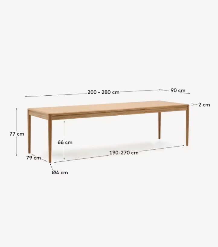 LENON išskleidžiamas stalas, 200 (280) x 90 cm - Image 10