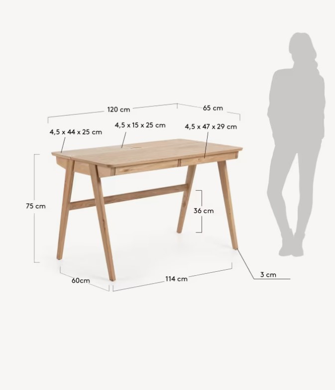 JULIA darbo stalas, 120 x 65 cm - Image 9