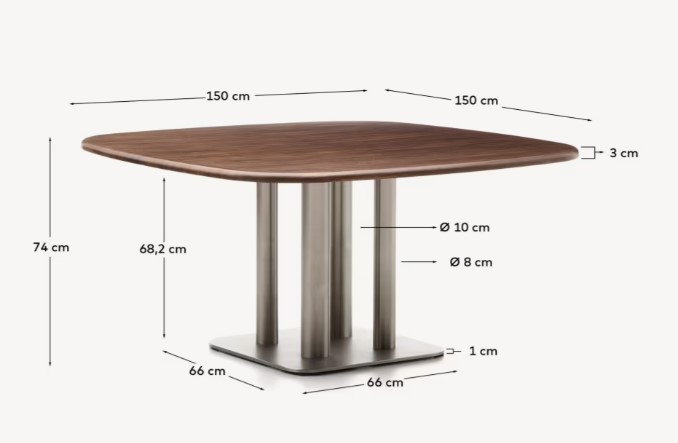 MELVAR valgomojo stalas, 150 x 150 cm - Image 7