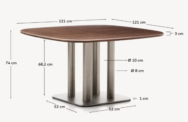 MELVAR valgomojo stalas, 121 x 121 cm - Image 8