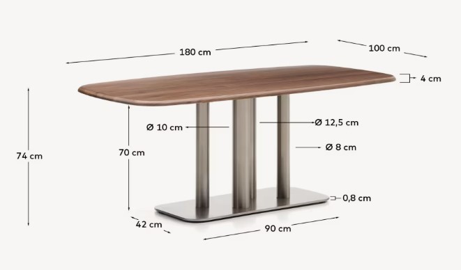 MELVAR valgomojo stalas, 180 x 100 cm - Image 8